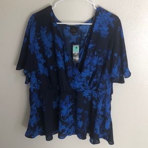Worthington blue Flowey top